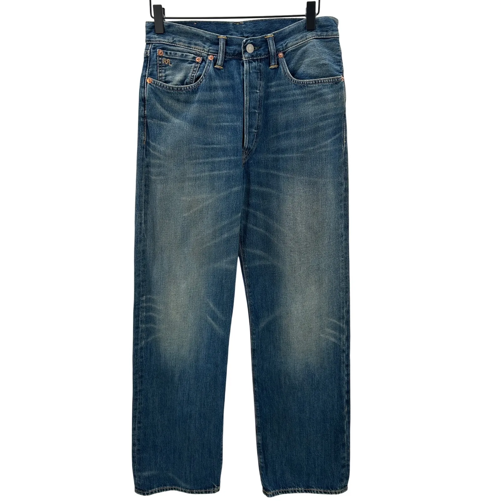 RRL Ralph Lauren High Boy Fit Drayton Wash Straight Leg Jean Women's Size 28 Blue - Image 3