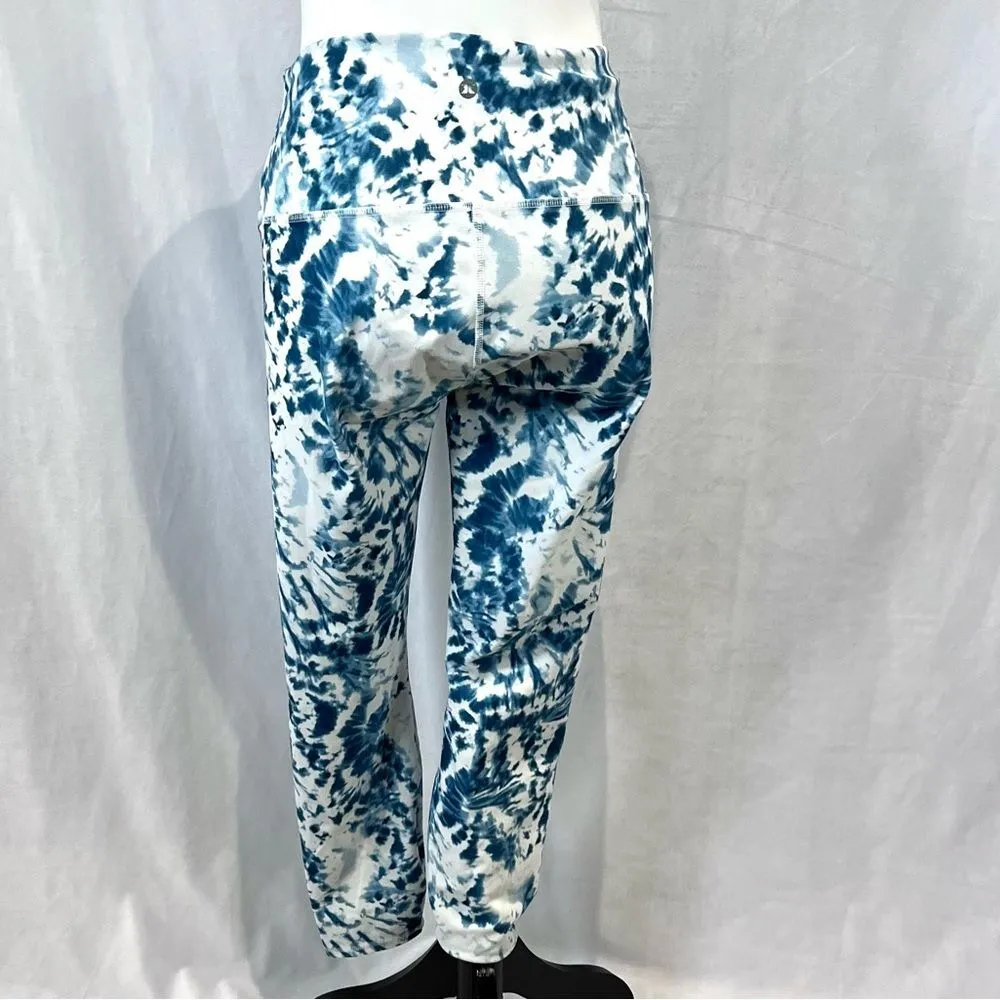 RBX high waist butter soft teal and white tie dye active leggings size large - Image 7