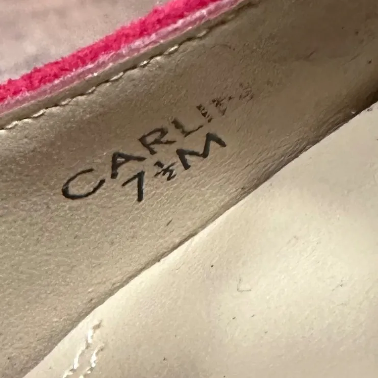 Ellen Tracy Women Red Suede Embellished Slingback Heels Pumps Size 7.5 - Image 9