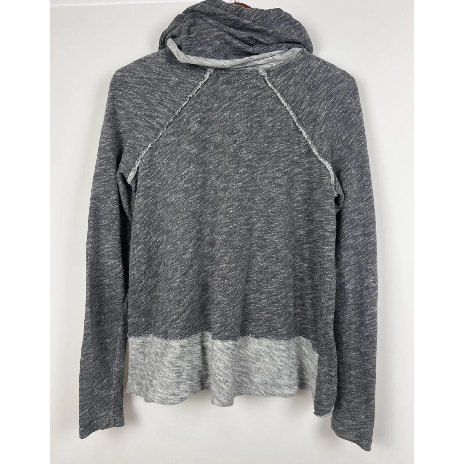 Free People FP Beach One Body Cocoon Cowl Neck Pullover Hoodie Heather Gray OS - Image 5
