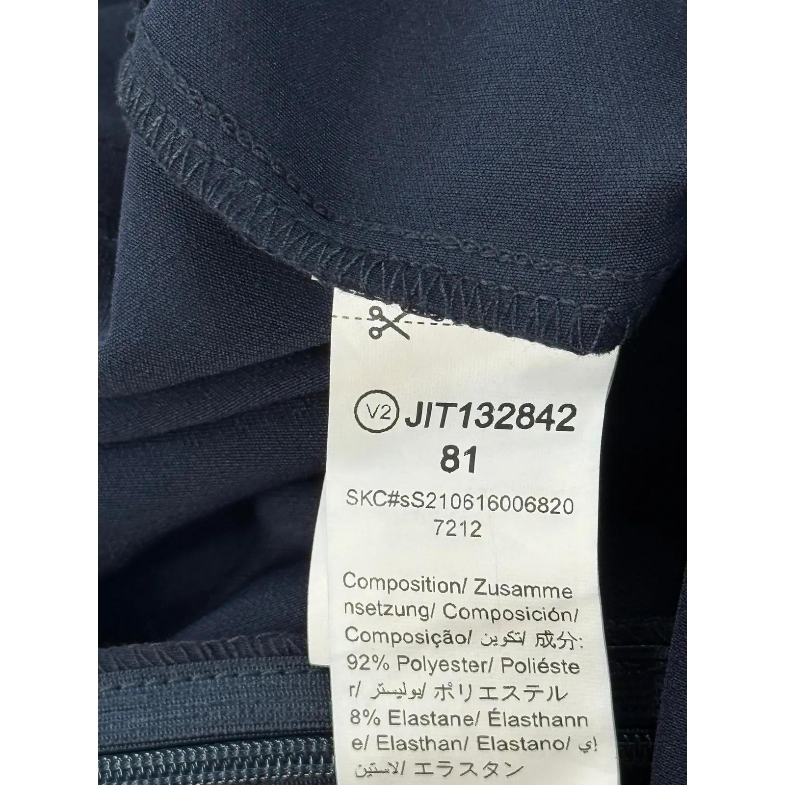 SHEIN Wide Leg Pants Navy Blue High Waisted‎ Button Detail Pleated Culottes L - Image 8