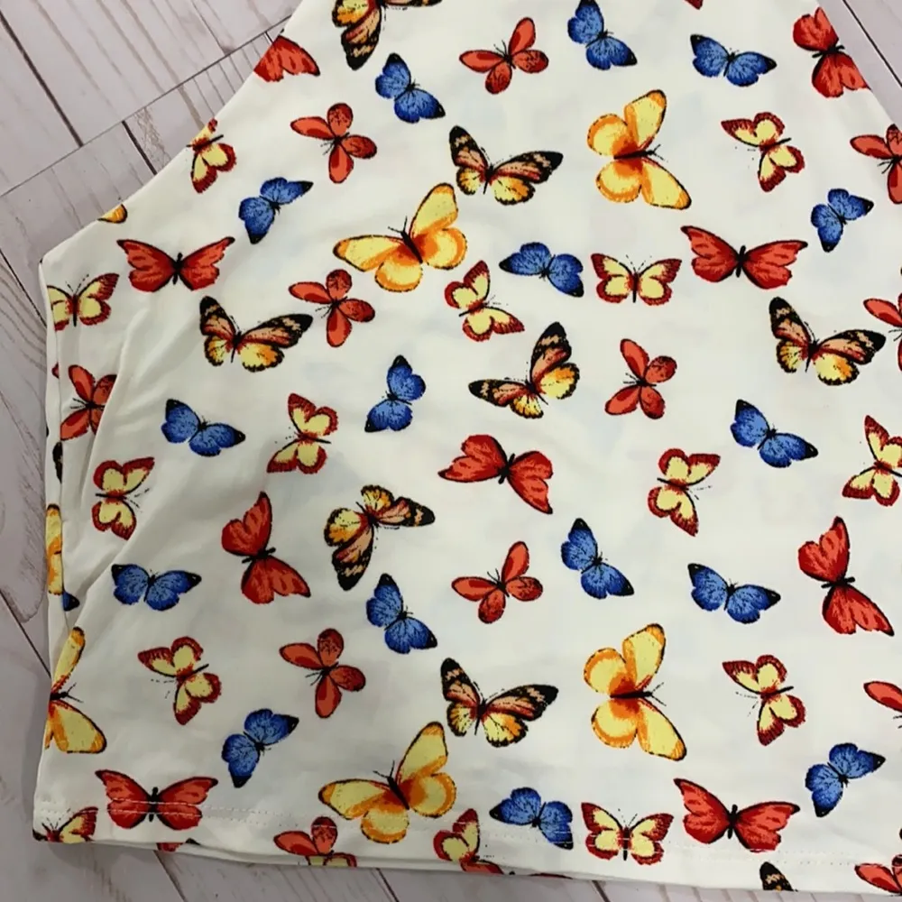 Butterfly Y2k 2000s crop top high neck multicolor NWT - Image 5