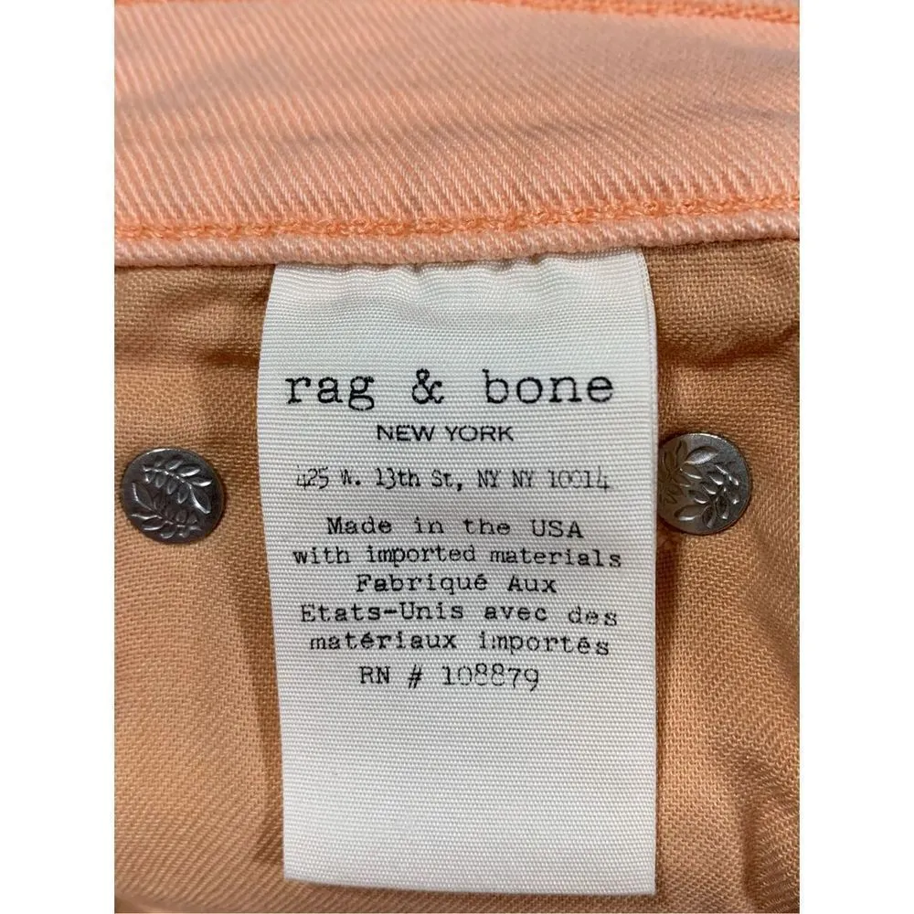NWT Rag & Bone High Rise Skinny Jeans in Prairie Sun Faded Coral Size 25 - Image 9