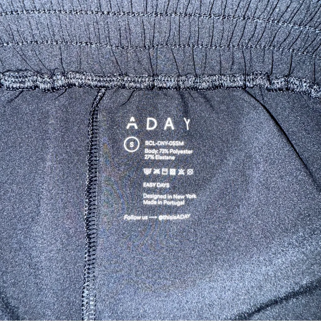 Aday Black Easy Days Cropped Straight Leg Tie Belt Elastic Waistband Pants Small - Image 9