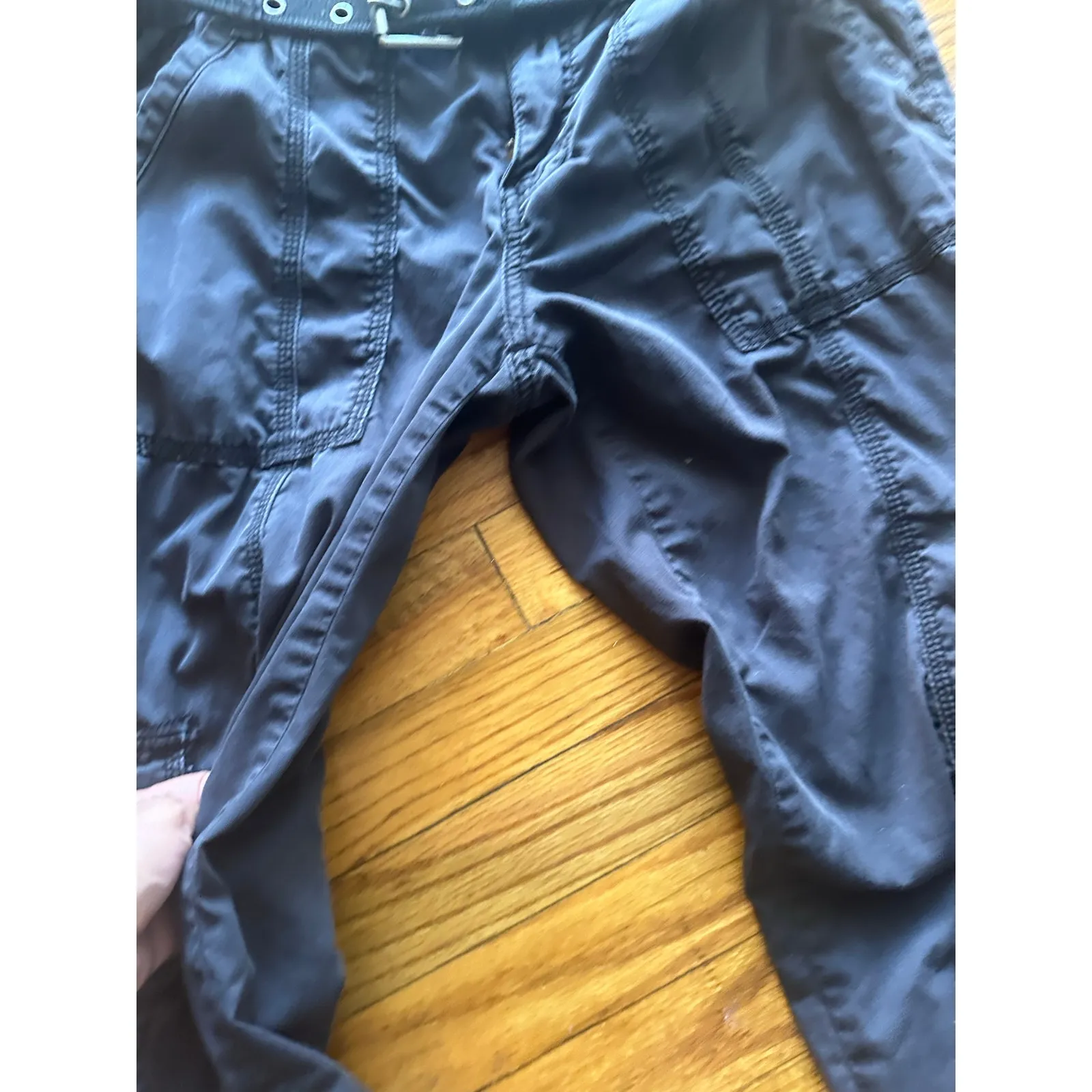 Calvin Klein Black Cargo Capri Pants with Belt – Size 8 - Image 6