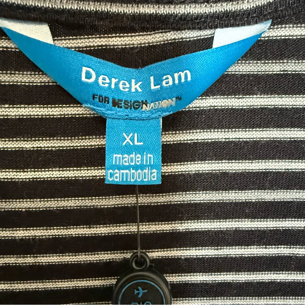 NEW Derek Lam‎ for Design Nation Black and White Striped Boat Neck Tank Dress XL - Image 6