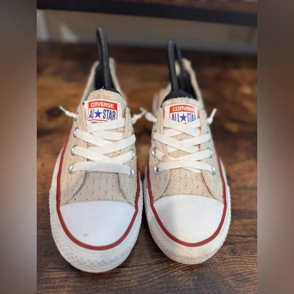 Tan Eyelet Converse size 7 - Image 8