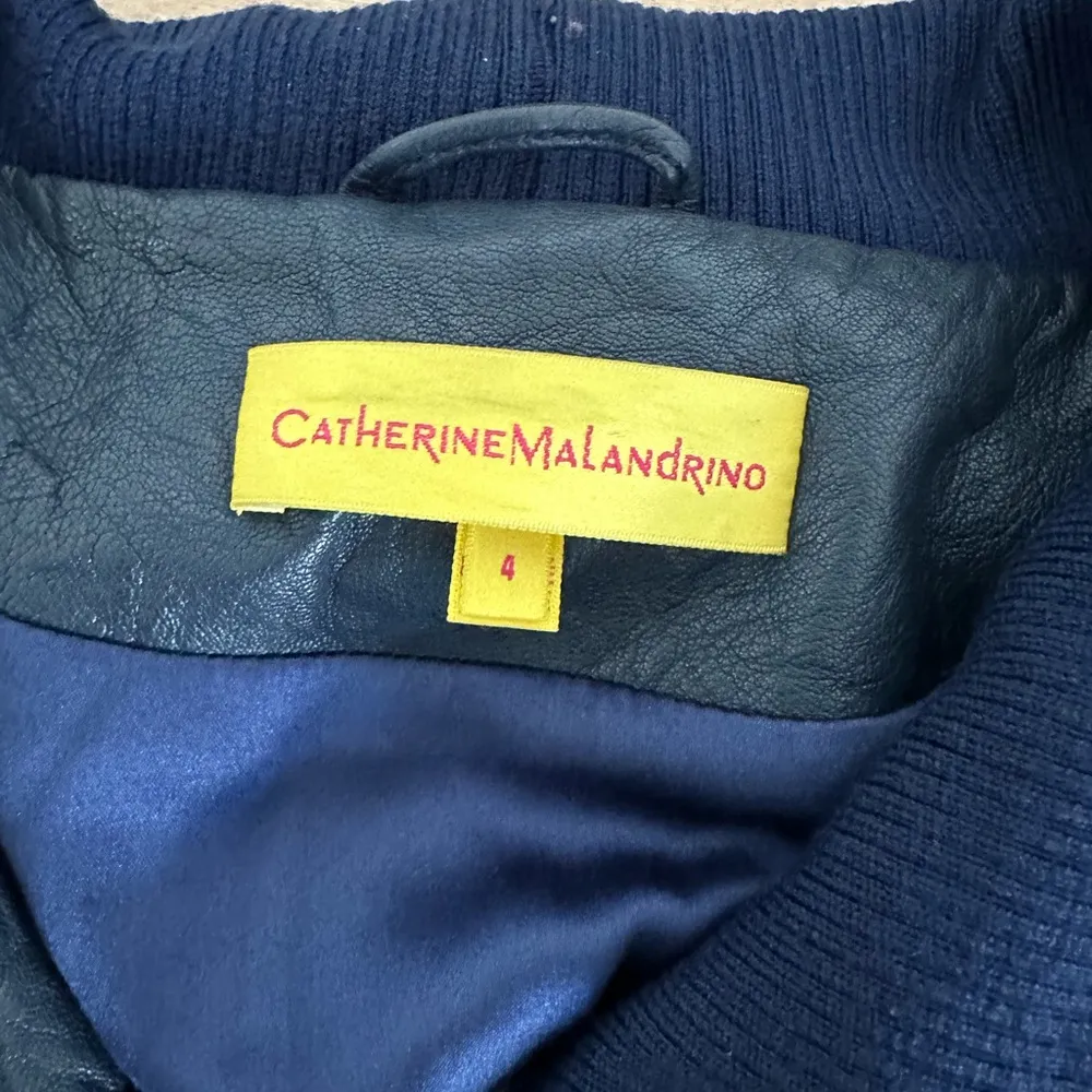 $1100 - RARE Catherine Malandrino Navy Leather Jacket - 4 - Image 5
