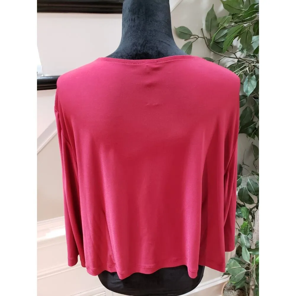 Julian Taylor Women Pink Long Sleeve V Neck Open Front Cardigan Sweater Size 22W - Image 7