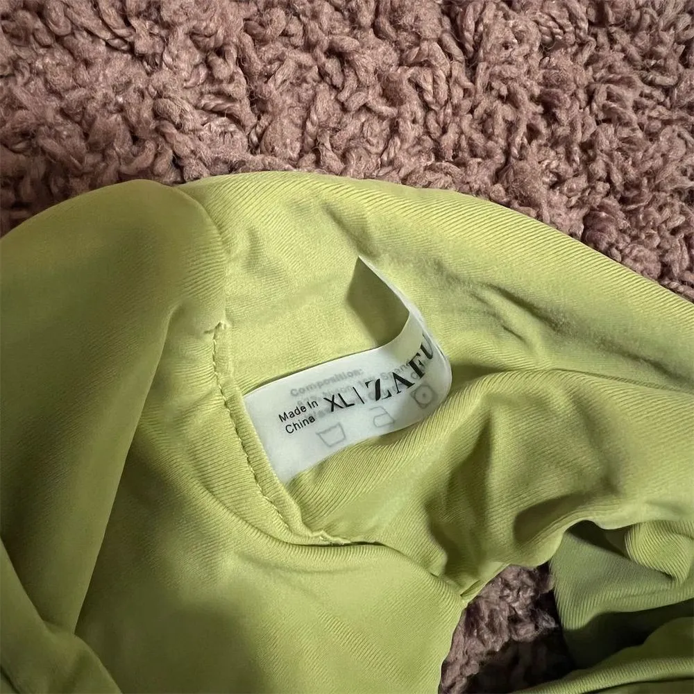 ZAFUL Women's Green Floral Knotted Front Tankini‎ Simwear Set Size XL NWT - Image 6