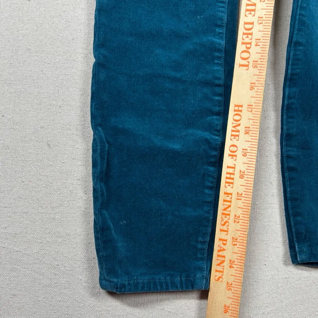 Pilcro Anthropologie Teal Corduroy High Rise Skinny Pants 30 Crop - Image 8