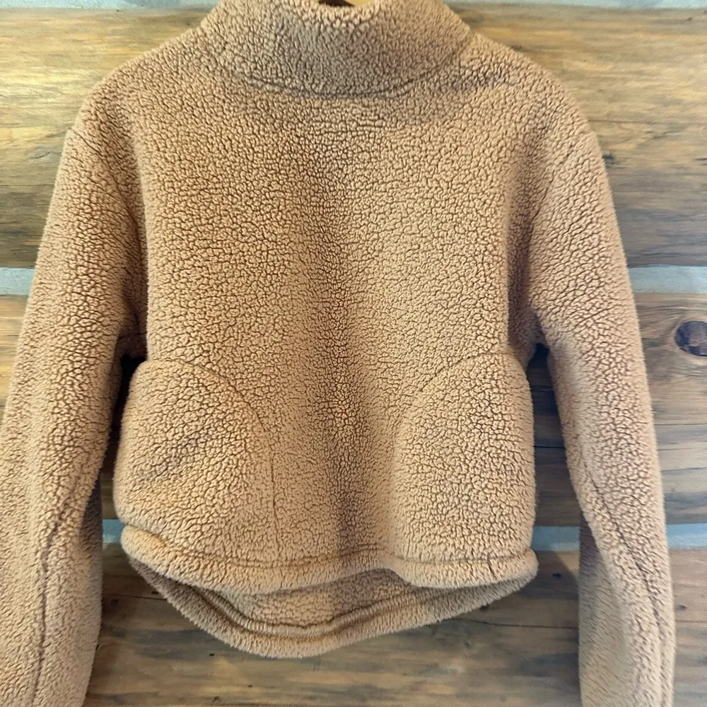Women's Cozy Cowl Neck Pullover Sweatshirt - All in Motion Camel Small - Image 3