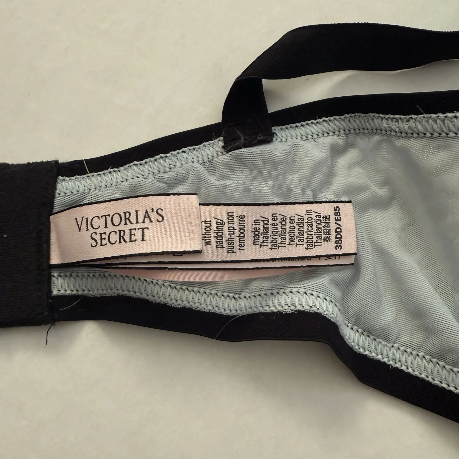 Victoria's Secret Dream Angels Wicked Unlined Balconette Bra‎ Blue Black 38DD - Image 9