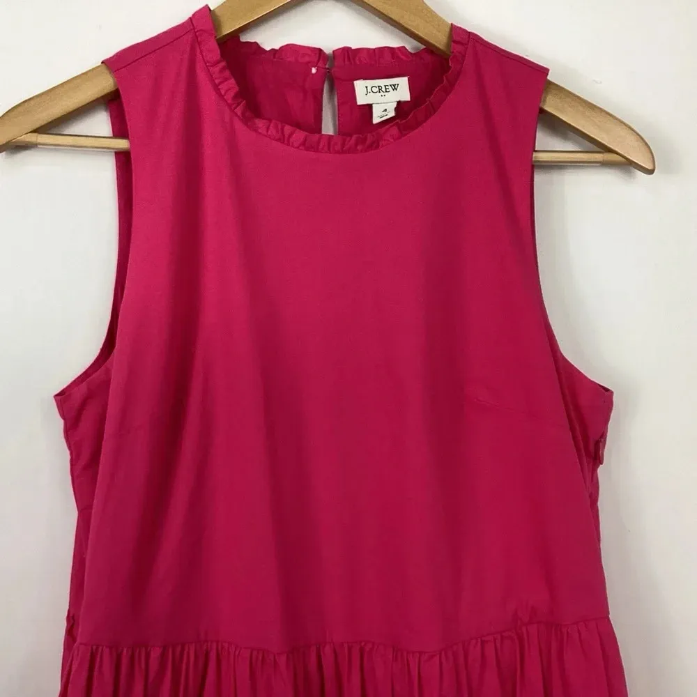 J. Crew Sleeveless Tiered Dress Size 4 - Image 2