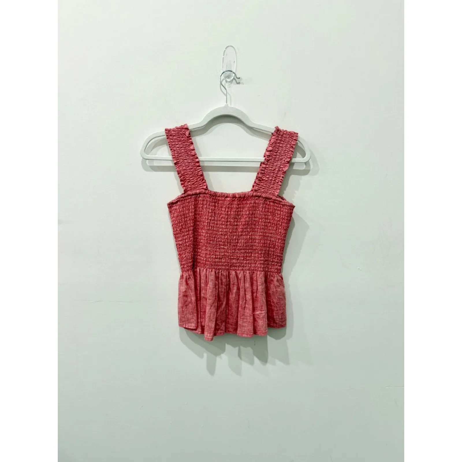 Maeve x Anthropologie Schuyler Sleevless Smocked Peplum Blouse Pink Women Size S - Image 3