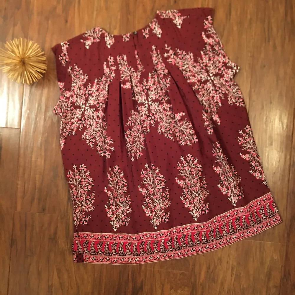 Madewell 100% Silk Garden Top in Lassi Flower Sleeveless Summer Pleated Size XS - Image 6