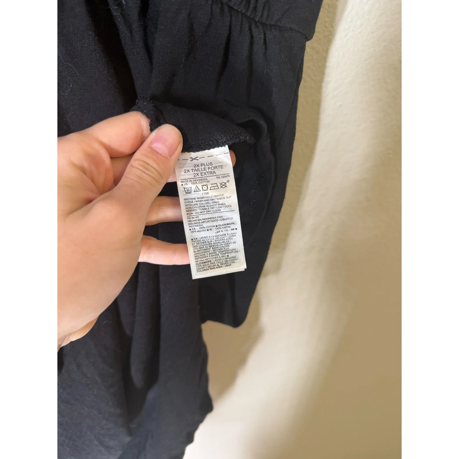 Old Navy Black Gauzy Cotton Dress Womens Sz 2X Short Sleeve Basic Lightweight - Image 5