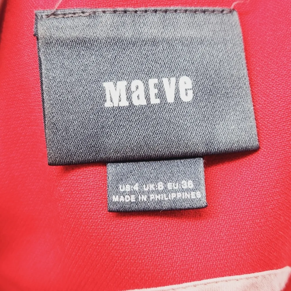 Anthropologie Maeve Red Open Back Boat Neck Red Valentines Sheath Dress Size 4 - Image 13