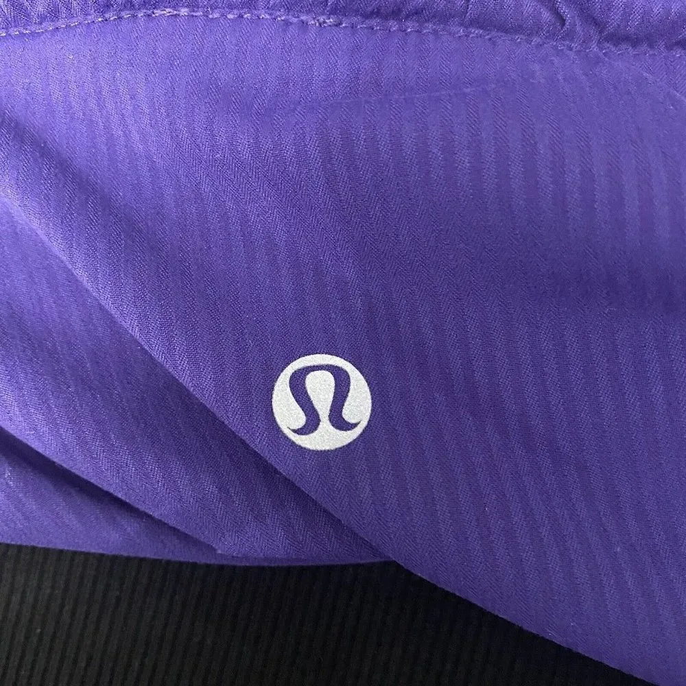 Lululemon Zip Jacket Ruching Thumb Hole Emblem Size 4 Purple - Image 10