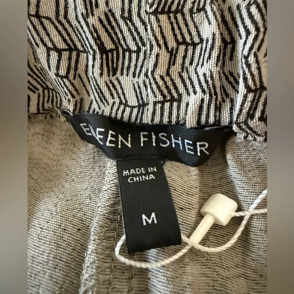Eileen Fisher The Fisher Project Broken Chevron Printed Crepe Shorts Pull-On NWT - Image 2