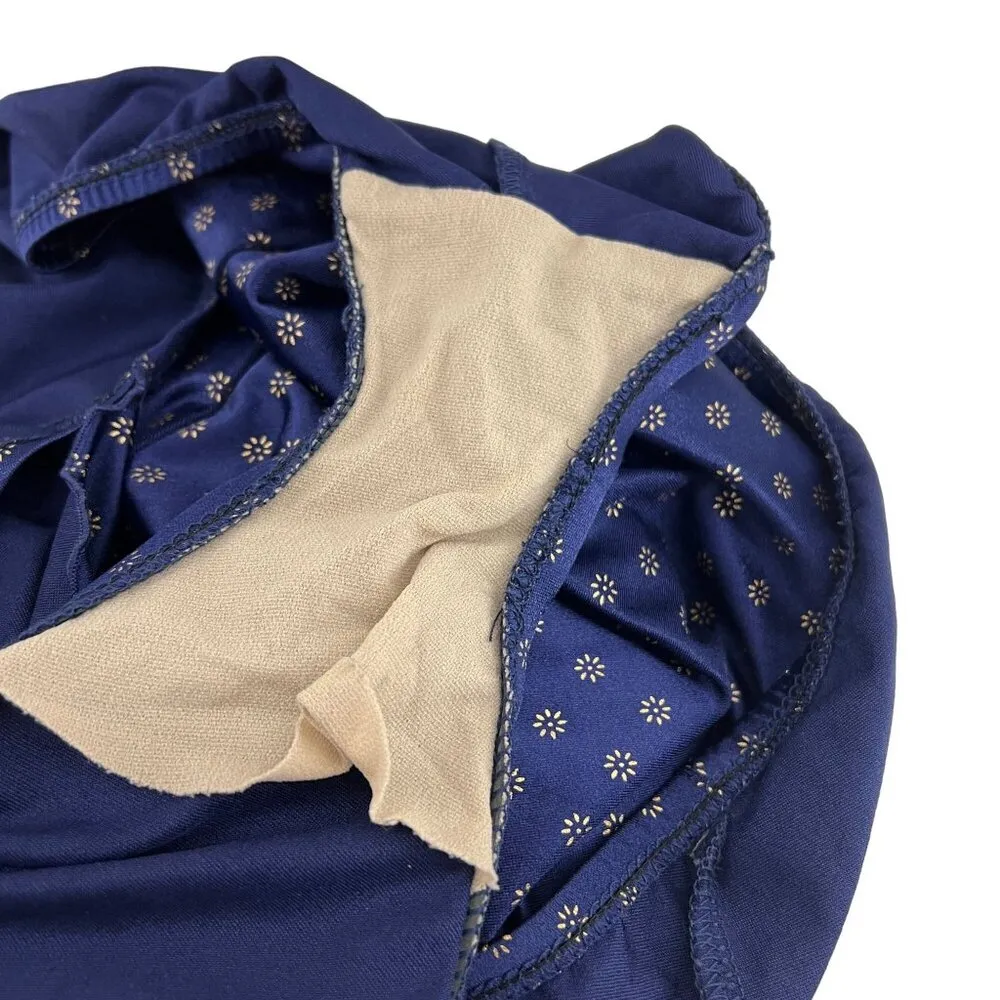 Vintage Slim Allure Navy Blue Gold Accents One Piece Swimsuit Womens 14 - Image 6