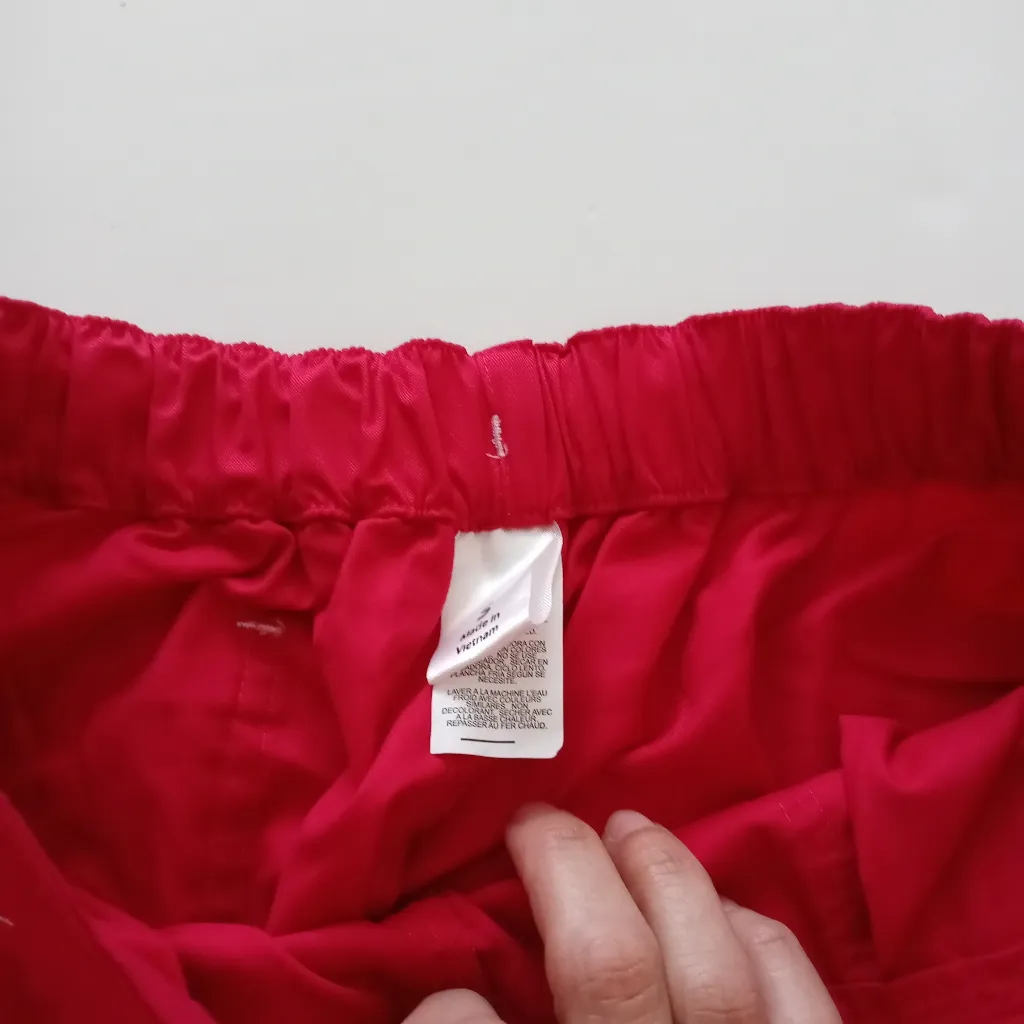 Maven Blossom Women's Multi Pockets Scrub Pants Size Small Red - Image 4