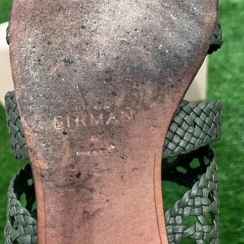 Alexandre Birman Clarita Braided Mule Flat Nappa Kiss Green Tea Sandals SZ 42 - Image 10