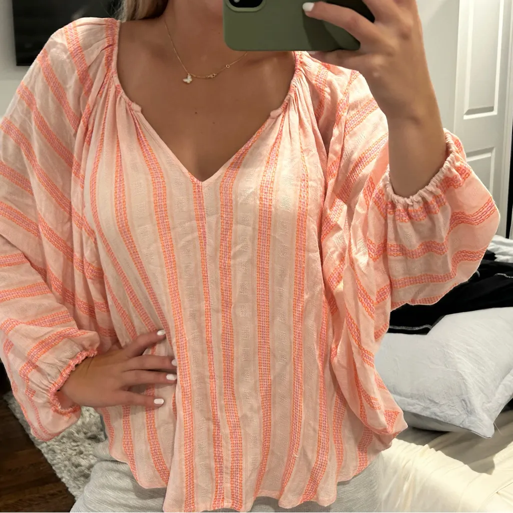 By Together Pink and Orange Striped Blouse - Image 2