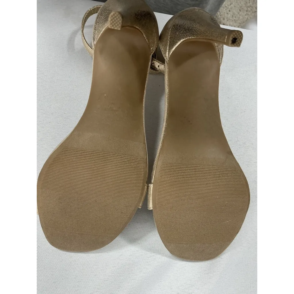 Womans Wild Pair Blaire Slipon Open Toe Stiletto Sandals 6.5 M Gold Ankle Buckle - Image 8