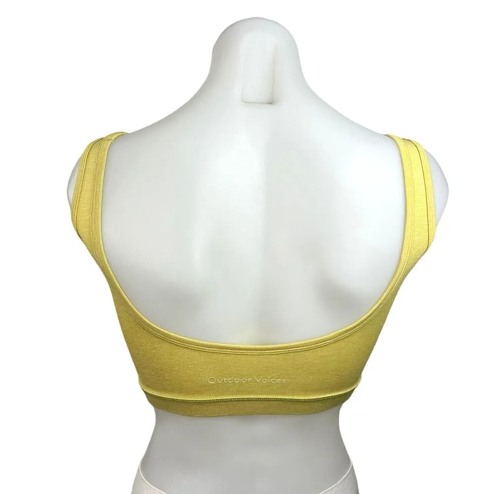 Outdoor Voices Yellow Scoop Neck Cutout Athletic Sports Bra Top Size XS - Image 2