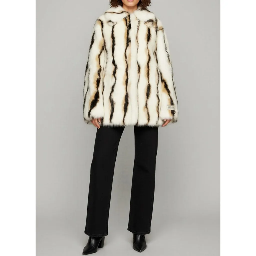 ADER ERROR Faux Fur Oversized Jacket, Off - Image 5