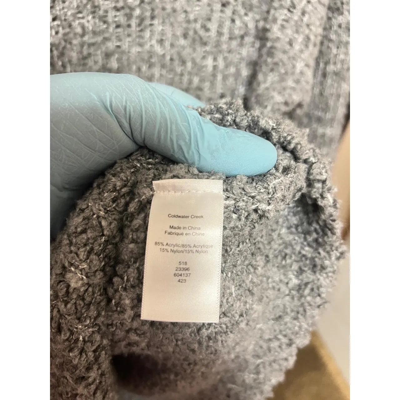 Coldwater Creek Sweater Womens Small Gray Mock Neck Knit Cozy - Image 5