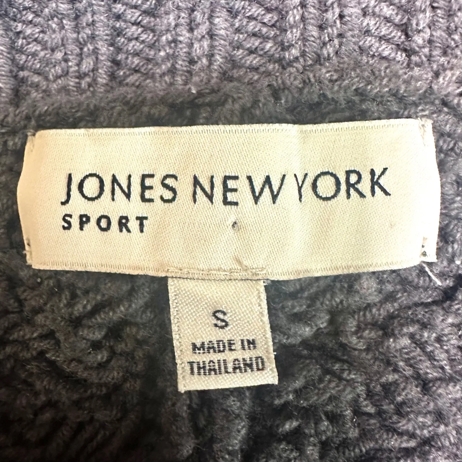 JONES NEW YORK Y2K Gray Chunky Cable Knit Short Sleeve Sweater Dress Women's S - Image 6
