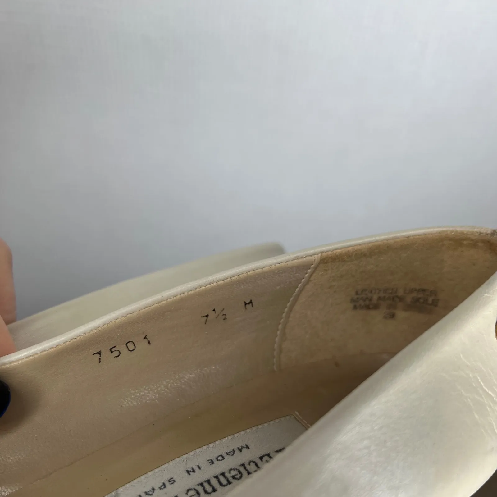 Etienne Aigner Vintage Taylor Classic Cream Leather Pointed Block Heel Size 7.5 - Image 7