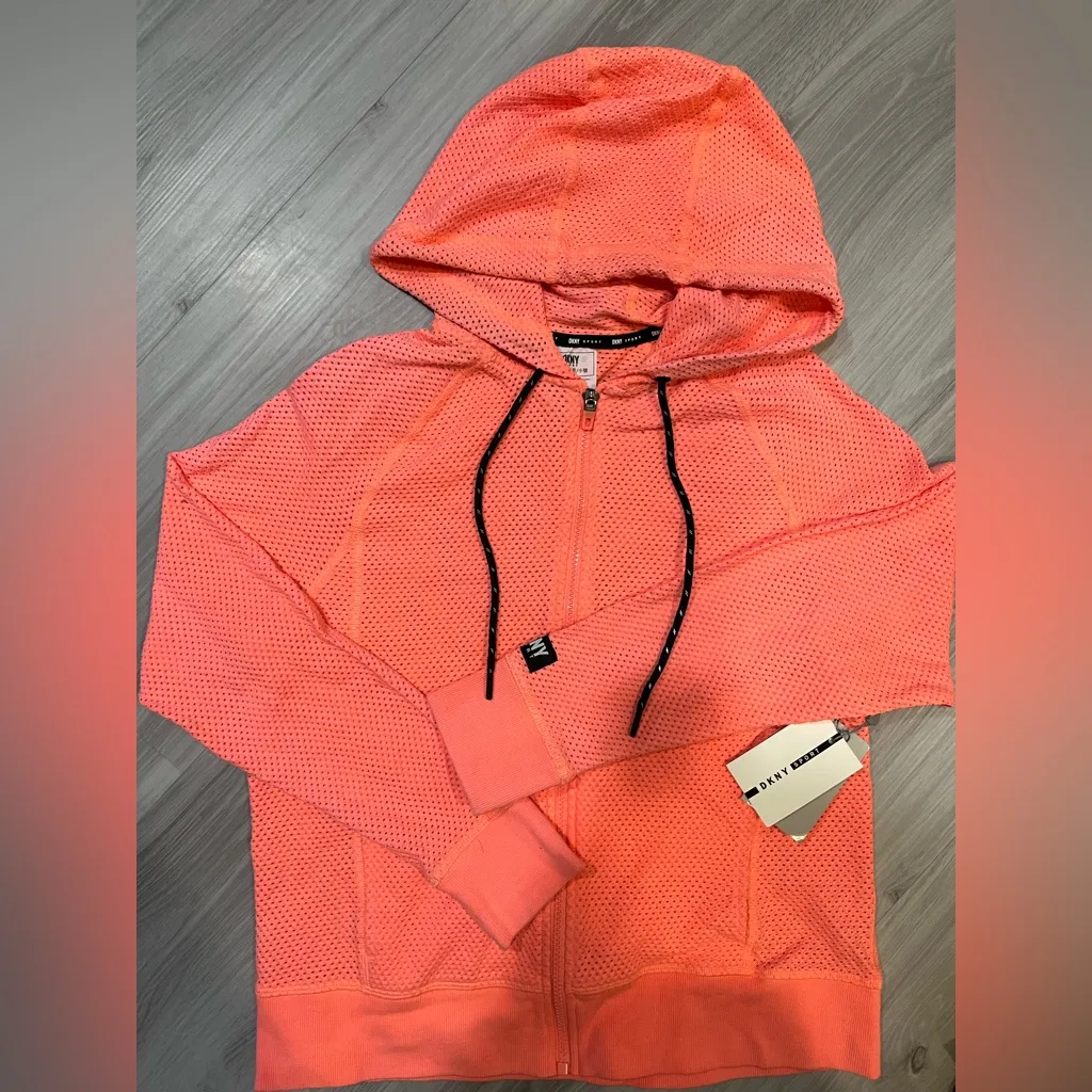 DKNY Coral Mesh Zip-Up‎ Hoodie - Image 5