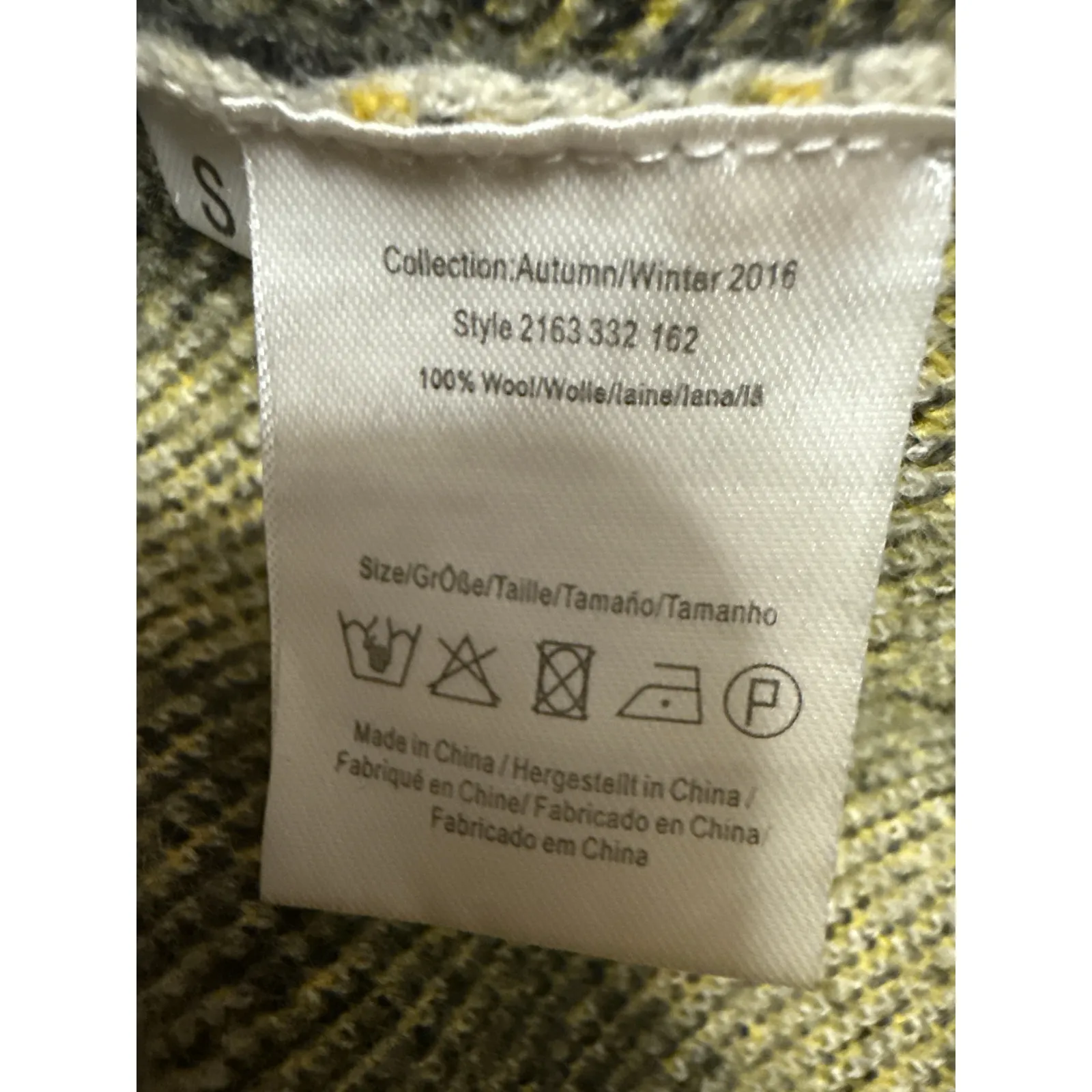 2ndday 100% Wool Women's Multicolor Open Front Long Sleeve Coat Jacket Size S - Image 5