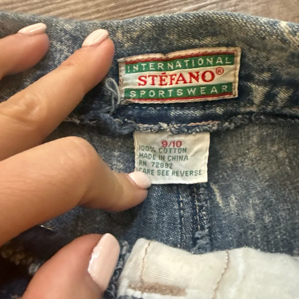 Stefano International Vintage acid wash high waisted Jean Shorts Women 9/10 Blue Size undefined - Image 4