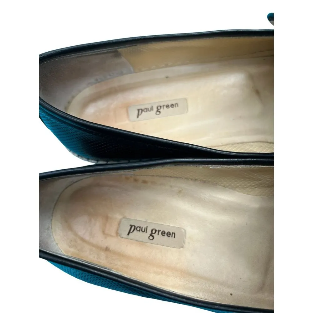 Paul Green Black Leather Loafer Shoes Patent Tip Espadrille Slip On UK 7.5 US 10 - Image 5