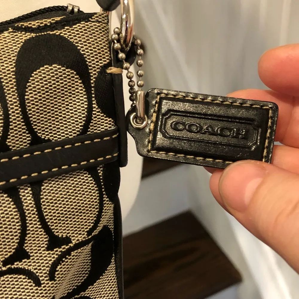 COACH Black Jacquard Signature C Top Zipper Swingaway Crossbody Adj Shoulder Bag - Image 6