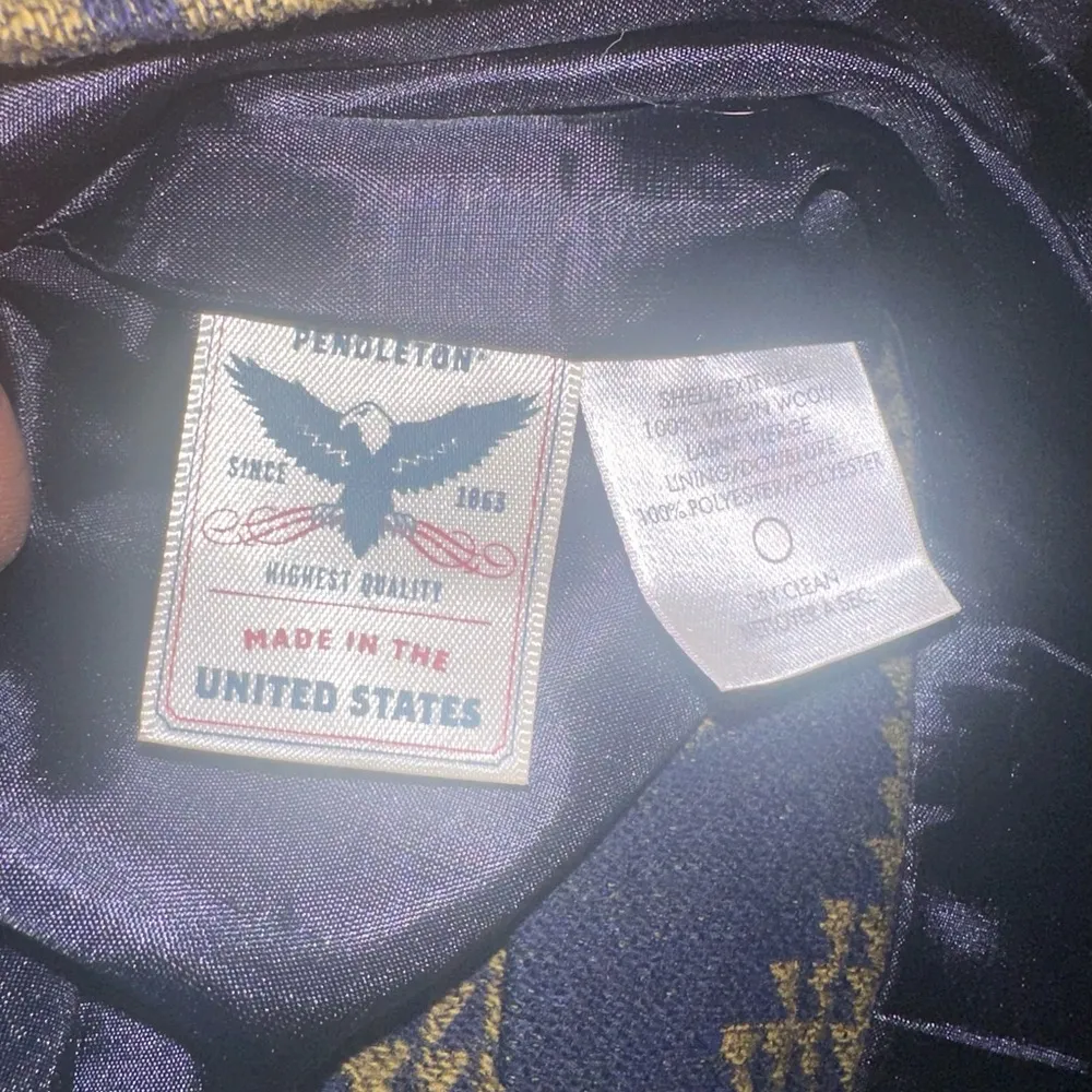 Pendleton Wool skirt Mojave style in pattern navy blue & bronze SIZE 12 - Image 6