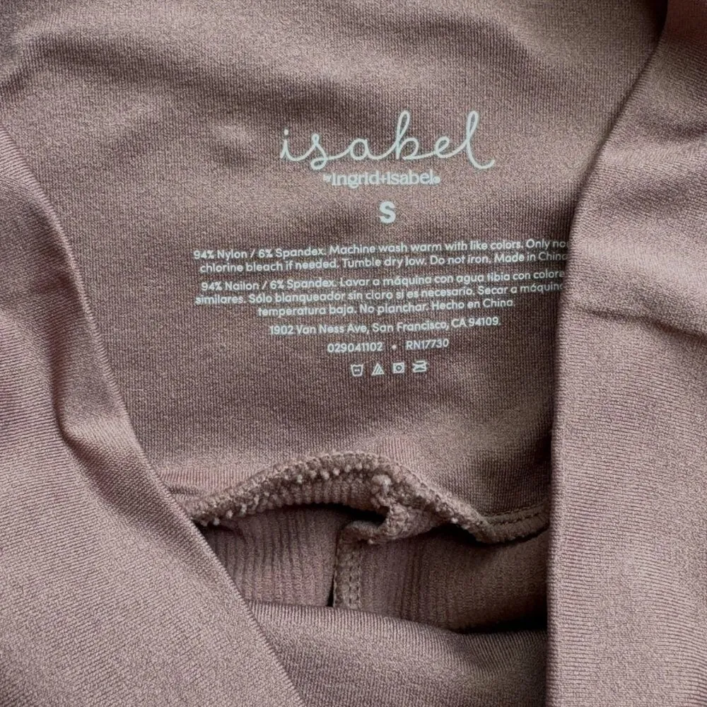 Seamless Ribbed Maternity Bike Shorts Ingrid & Isabel Brown Small Women’s - Image 4