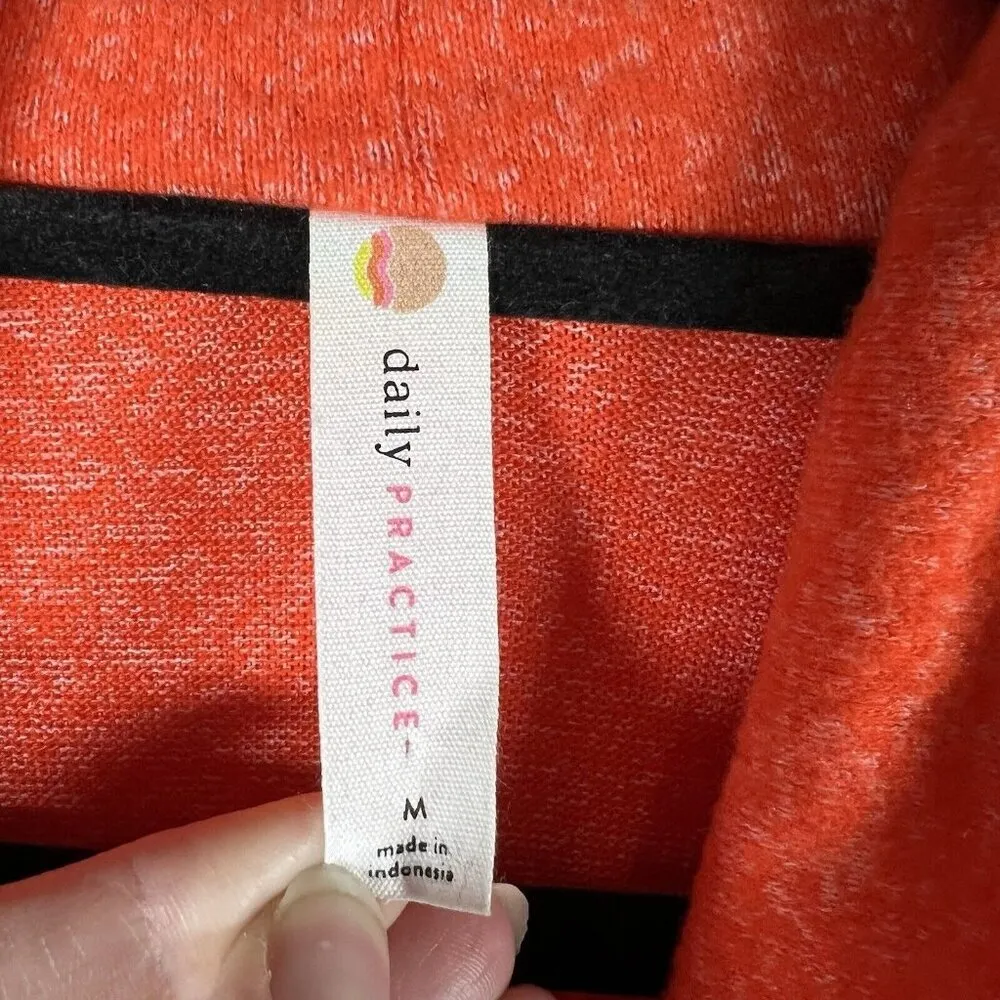 Anthropologie Daily Practice Orange Blouson Knit Midi Dress‎ M Cowl Neck - Image 6