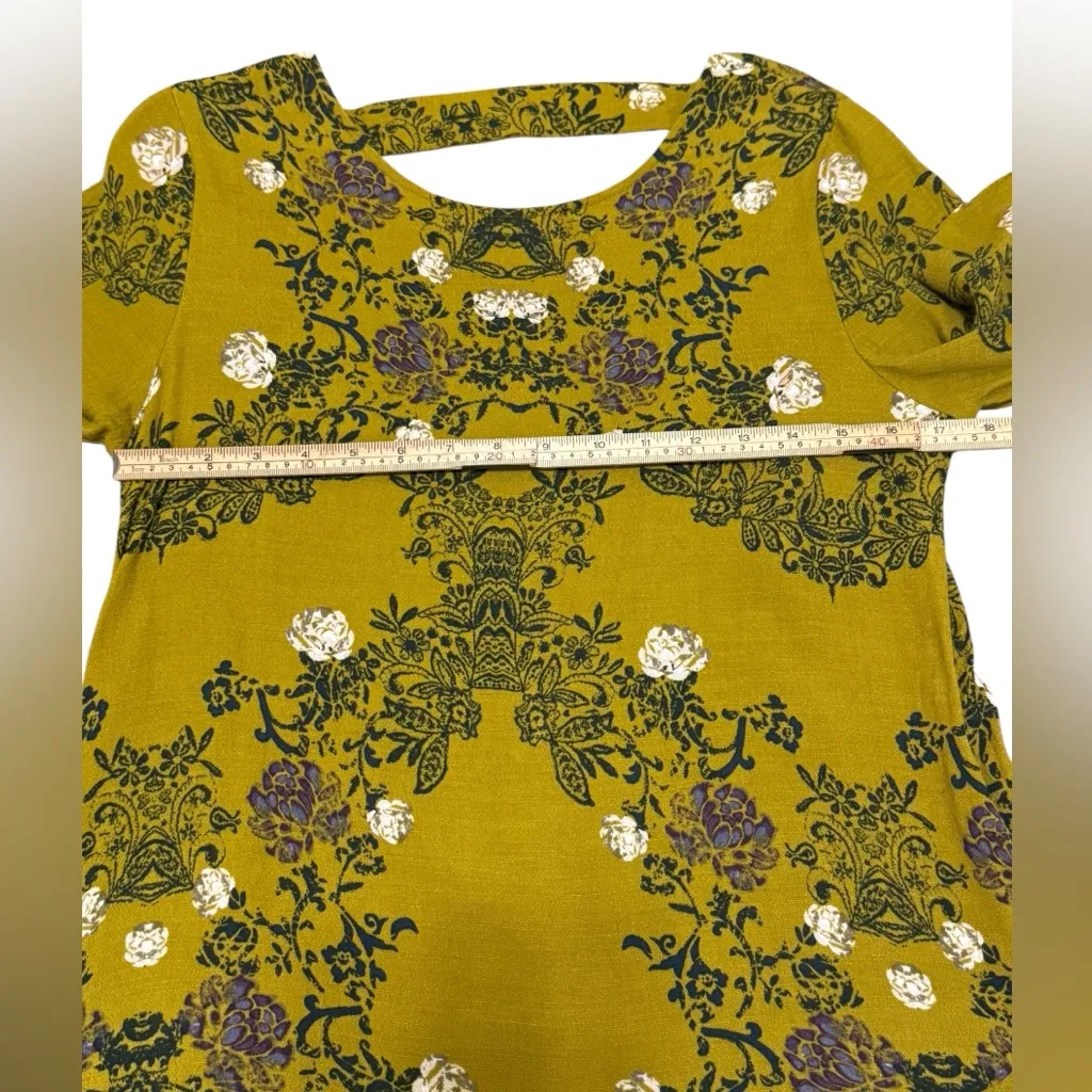 Free People Smooth Talker Tunic Top Womens S Mini Dress Boho Floral Open Back - Image 5