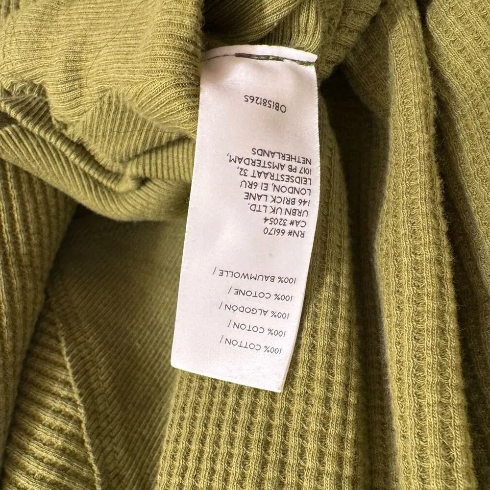 Free People Santa Clara Waffle Dolman Thermal Ferngully Green Top Large - Image 6