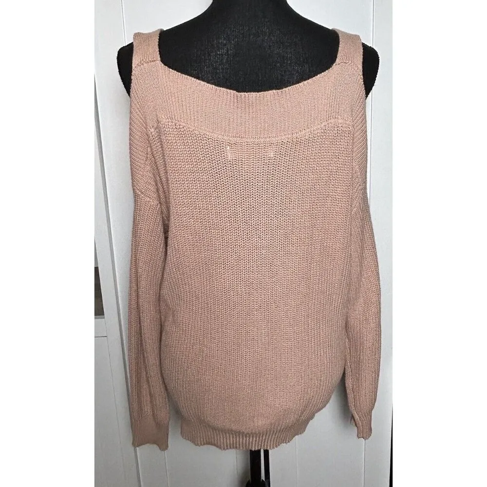 LASCANA FOR VENUS WOMENS PASTEL PINK COLD SHOULDER SWEATER Small‎ - Image 9