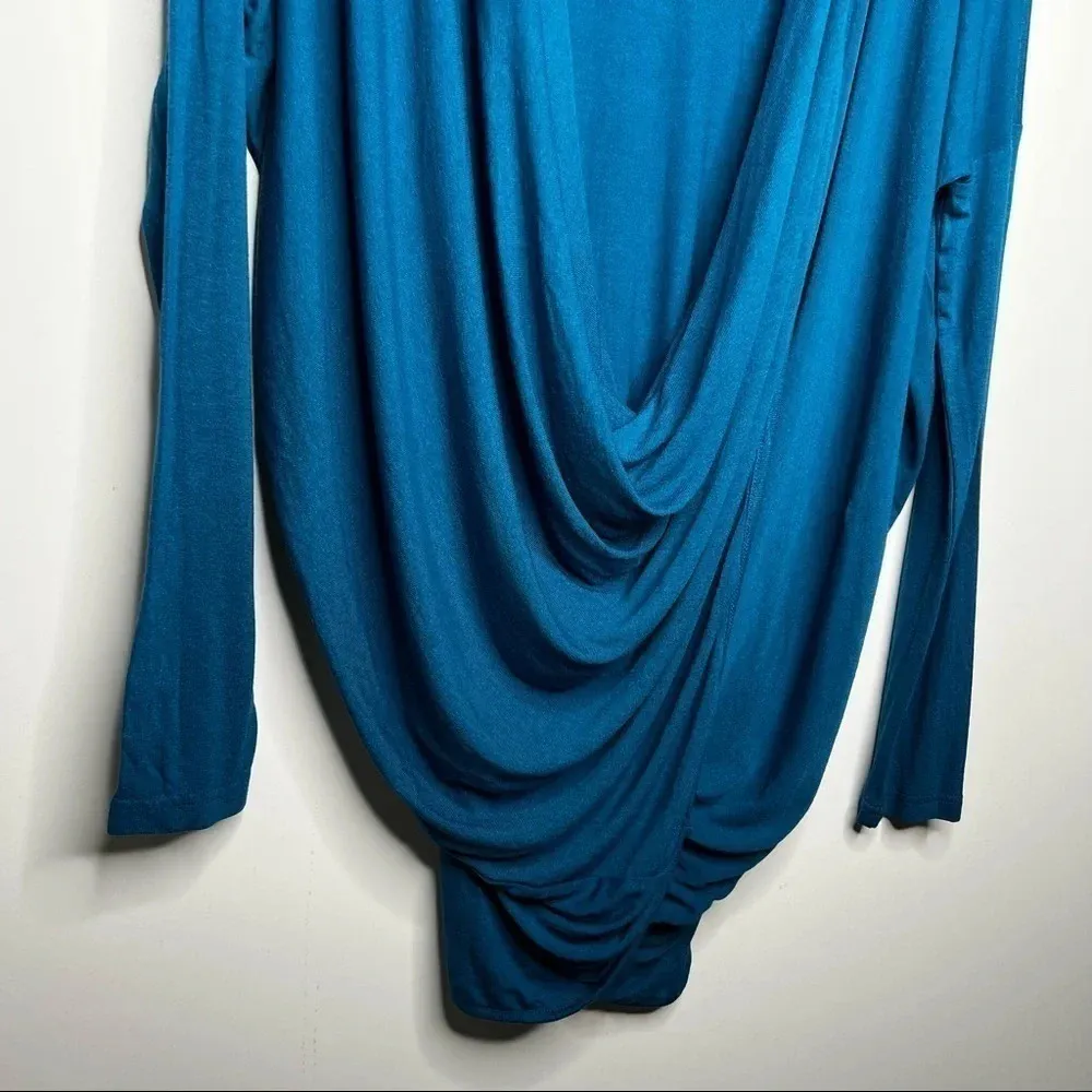 Costa Blanca New! Blue Cross Drape Front Top Size M/L - Image 5