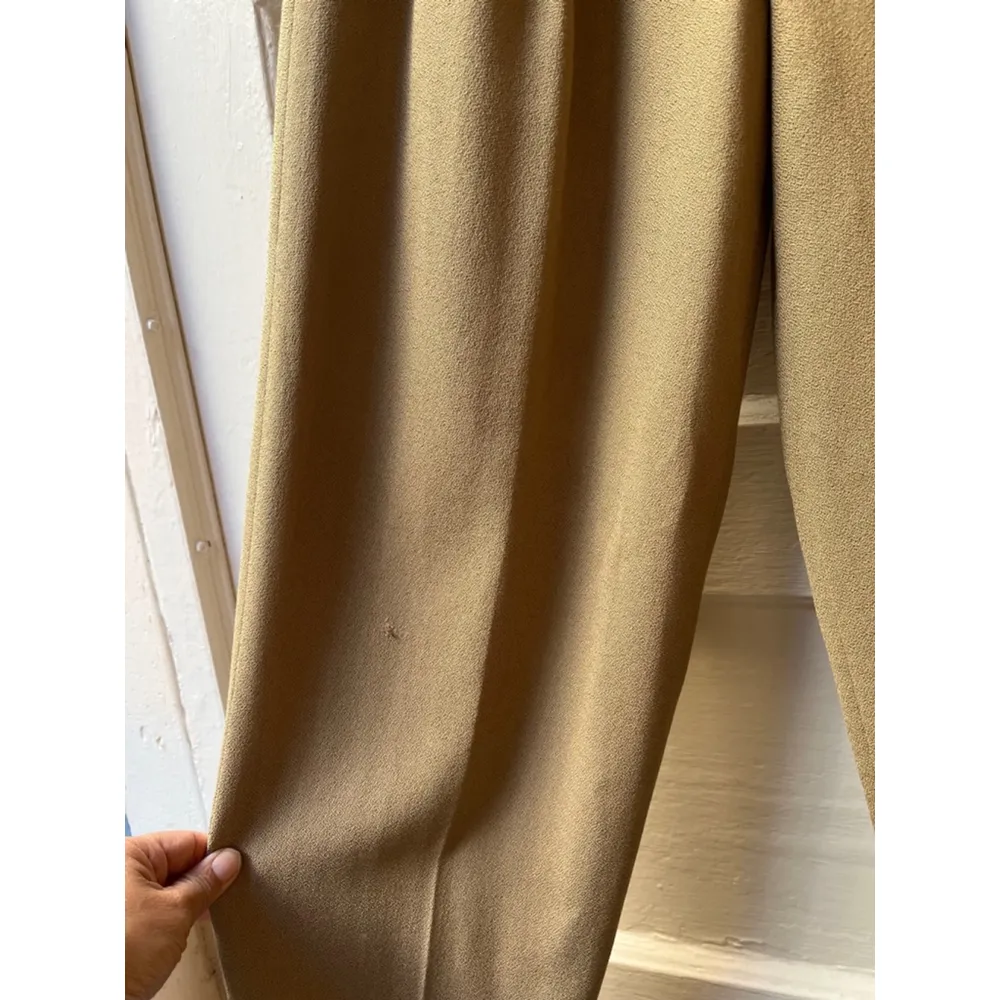 Vintage 80s Express beige pleated front trouser dress pants Size 3/4 w/flaws - Image 8