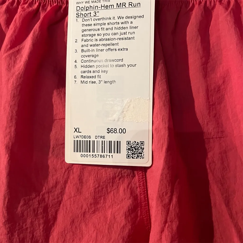 Lululemon Mid-Rise Running Short 3” Lined Sz XL Gym Yoga Desert Red LW7DE0S NEW - Image 4