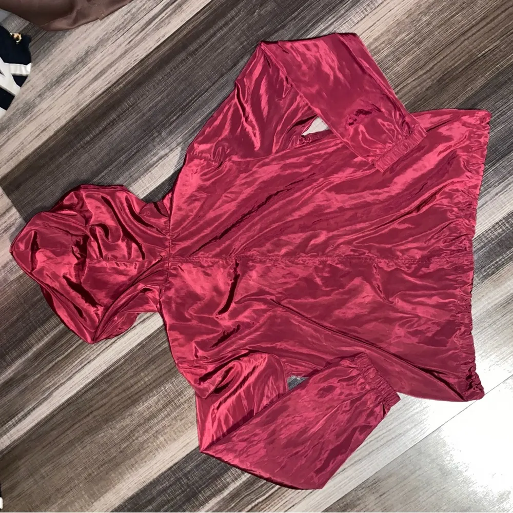 Shiny Red Hooded Jacket - Image 7