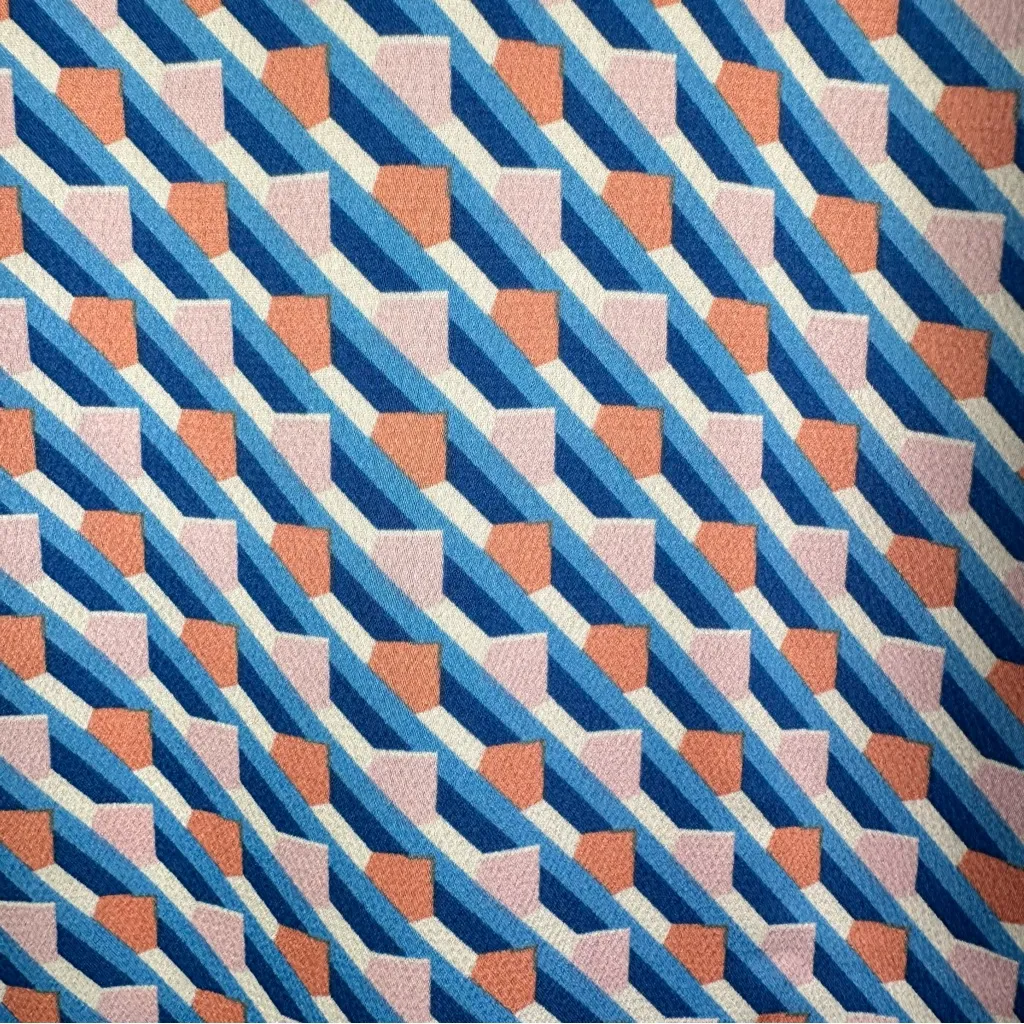 Anna Kay‎ Geometric Print Long Sleeve Button Up Pajama Top Blue Size L Size L - Image 9